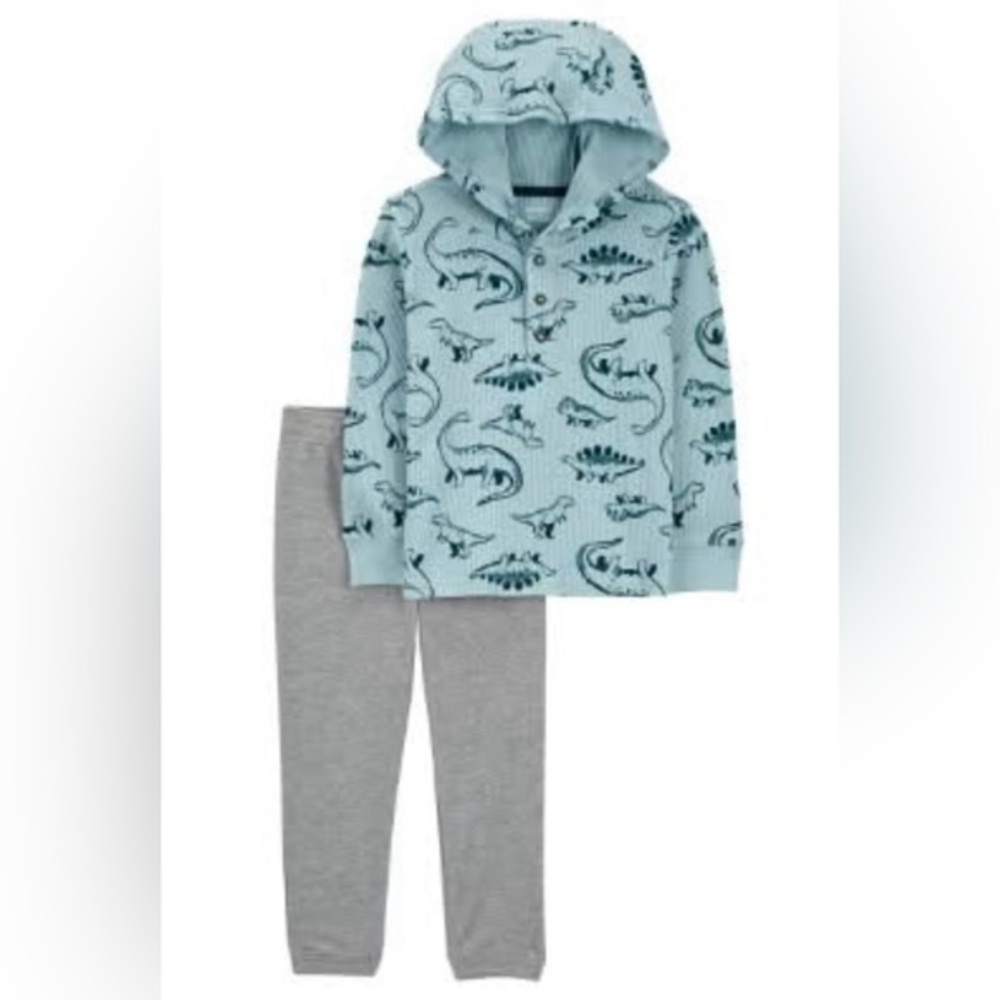 NWT Carter's Blue and Gray Dinosaur Hoodie Set size 5T